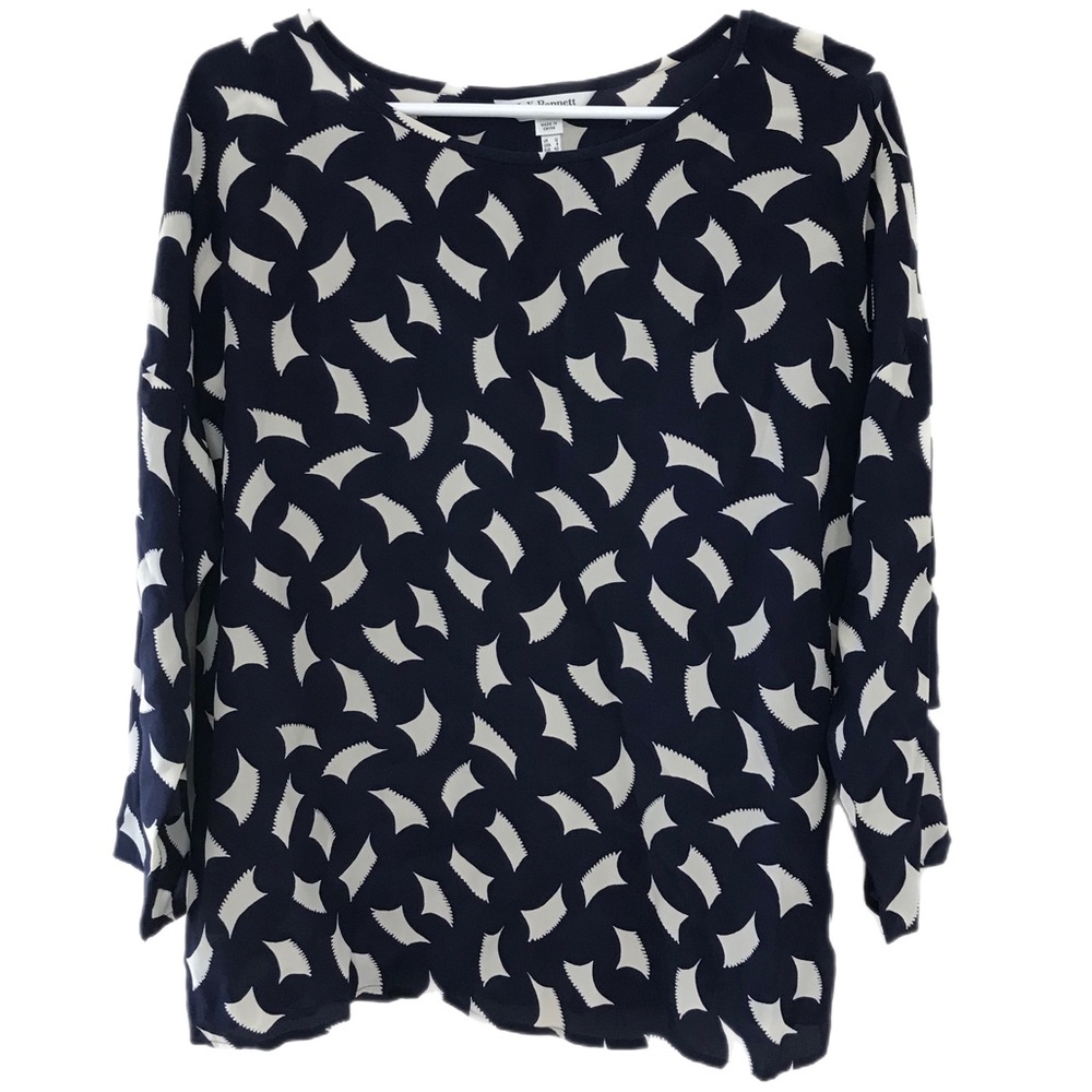 L.K.Bennett Blue & Ivory Blouse
